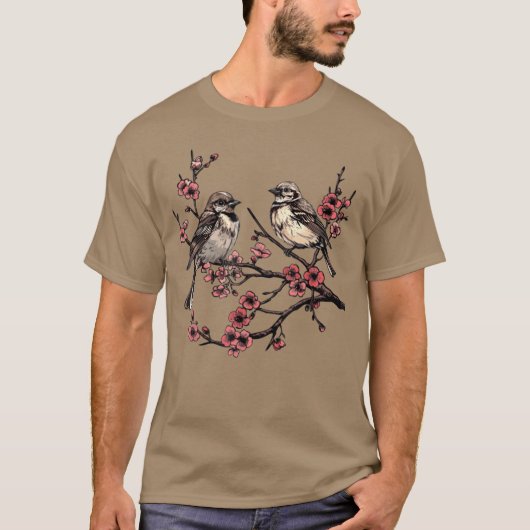 Birds Branch Vogels kijken Watcher  T-shirt (Voorkant)