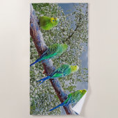 Birds - budgies strandlaken (Voorkant)