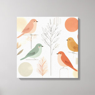 Birds Canvas Muurkunst – Kleurrijke Natuur Afdruk