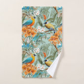 Birds Chinoiserie Mint Orange (Serviette à main)