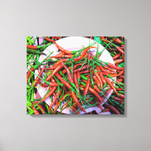 Bird's Eye Chili Peppers Canvas Afdruk