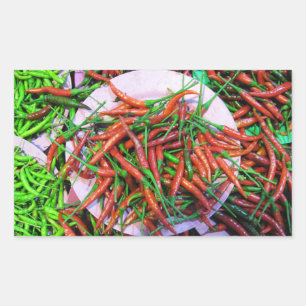 Bird's Eye Chili Peppers Rechthoekige Sticker