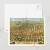 Bird's Eye Uitzicht of Champaign Illinois (1869) Briefkaart (Voorkant / Achterkant)