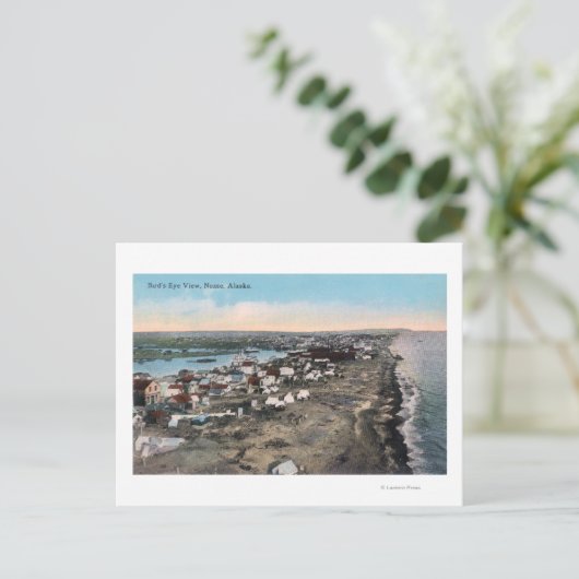 Bird's Eye Uitzicht of TownNome, AK Briefkaart (Staand voorkant)