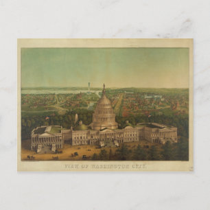 Bird's Eye Uitzicht of Washington D.C. in 1869 Briefkaart