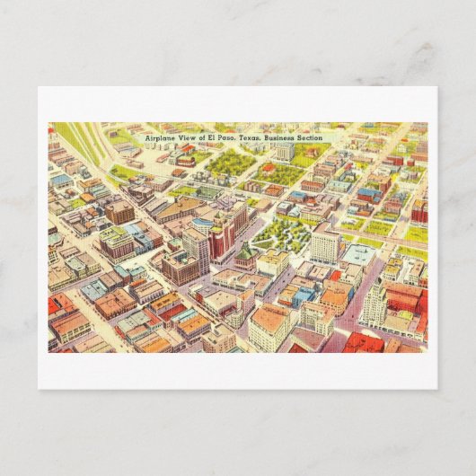 Bird's Eye Uitzicht van El Paso, Texas, Briefkaart (Voorkant)