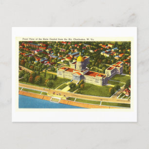 Bird's Eye Uitzicht van het Capitool in Chaleston, Briefkaart
