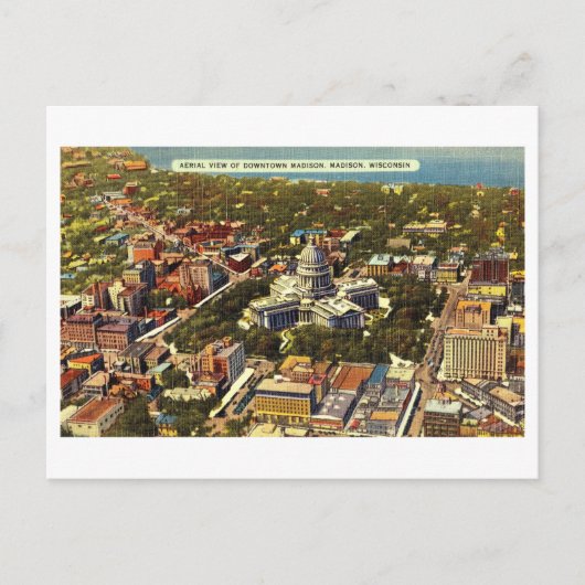 Bird's Eye Uitzicht van het Capitool in Madison, W Briefkaart (Voorkant)