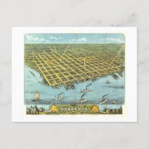 Bird's-Eye Uitzicht van Sandusky, Ohio Briefkaart