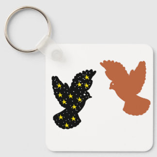 Birds Keychain – Twin Soar Minimal Silhouette