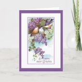 Birds Lilacs Birthday Kaart (Voorkant)