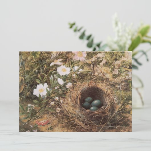 Bird's Nest and Dog Rozen van John William Hill (Staand voorkant)