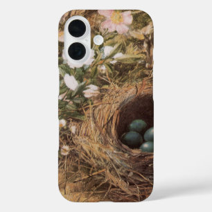 Bird's Nest and Dog Rozen van John William Hill iPhone 16 Hoesje