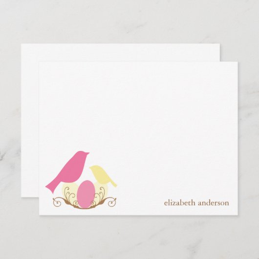 Birds Nest Flat Merci Cartes (Devant / Derrière)