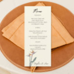 Birds of Paradise pour Mariage Aquarelle design<br><div class="desc">Laissez-vous tenter par une expérience culinaire inspirée du charme et des saveurs de Californie avec notre menu mariage à l'aquarelle. Ce menu élégant et artistique présente les délicieux plats qui seront servis lors de votre journée spéciale. L'aquarelle présente des teintes douces et vibrantes qui rappellent les oiseaux du paradis.</div>