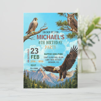 Birds of Prey Birthday Party Invitation Kaart