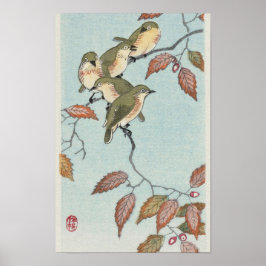 Birds on a Branch beroemd gemaakt door Ohara Koson Poster