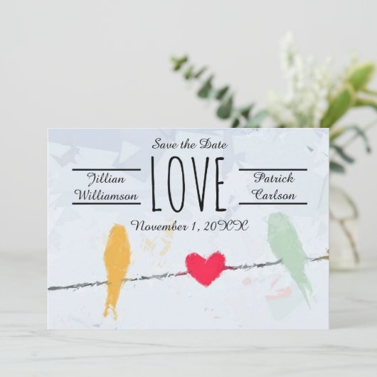 Birds on a Wire - Enregistrer la carte Date (Debout devant)