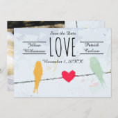 Birds on a Wire - Enregistrer la carte Date (Devant / Derrière)