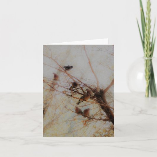 Birds On Branches Folded Note Card (Devant)