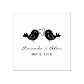 Birds Rustic Rubber Stamp Wedding Monogram Rubberstempel (Afrduk)