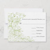 Birds & Swirls #28 Wedding RSVP Response Card (Dos)