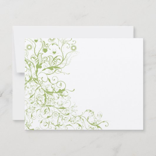 Birds & Swirls Wedding RSVP Response Card #17 (Devant)