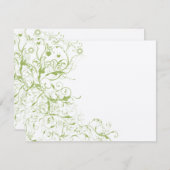 Birds & Swirls Wedding RSVP Response Card #17 (Devant / Derrière)