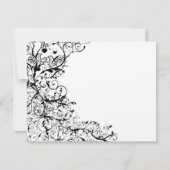 Birds & Swirls Wedding RSVP Response Card #31g (Devant)