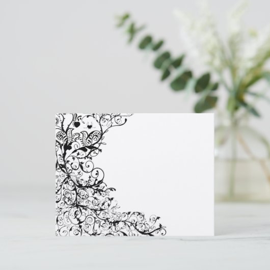 Birds & Swirls Wedding RSVP Response Card #31g (Debout devant)
