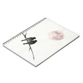 Birds Under Blush Moon Notebook Notitieboek (Linkerzijde)