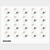 Birds Under Blush Moon Ronde Sticker (Vel)