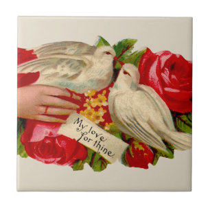  Birds Victoriaans Love Dove Classic Art Tegeltje