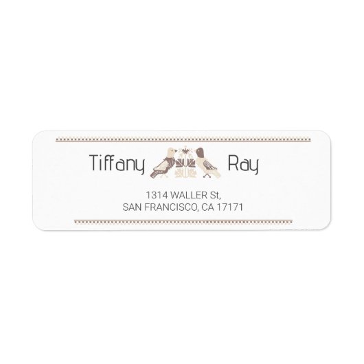 Birds Wedding Return Address Label (Voorkant)