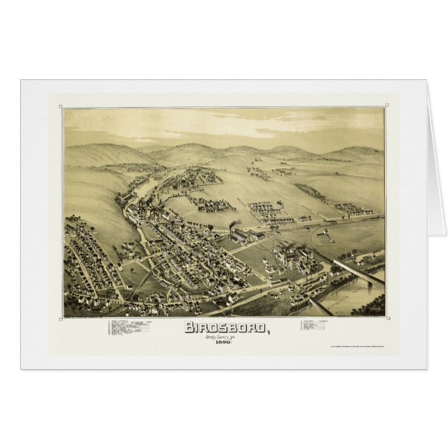 Birdsboro, PA Panoramic Map - 1890 (Voorkant Horizontaal)