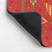 BirdsInLove Design4 Red Mousepad Muismat (Hoek)