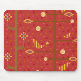 BirdsInLove Design4 Red Mousepad Muismat