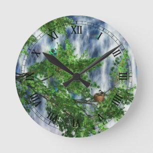 Birdsnest Herfst Clock Ronde Klok