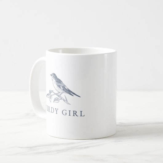 Birdy Girl Amateur d'oiseaux Café Mug (Devant gauche)