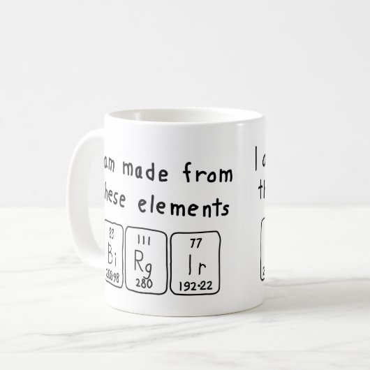 Birgir periodiek systeem naam mok (Voorkant links)