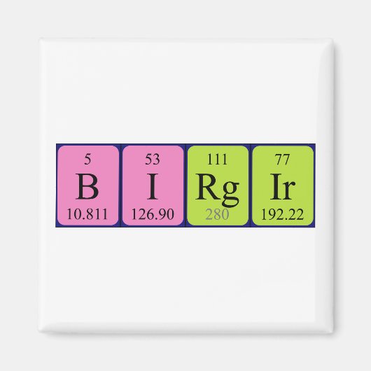 Birgir periodieke table name magnet magneet (Voorkant)