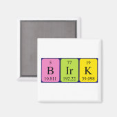 Birk periodieke table name magnet magneet (Voorkant / Achterkant)