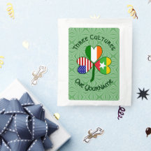 Birma Myanmar Irish USA Shamrock Vlag gepersonalis