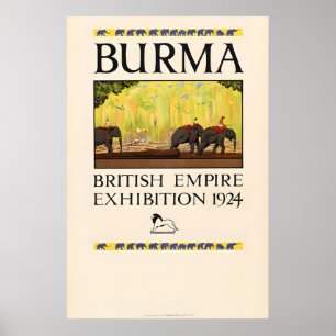 Birma - Oude Reisposter Poster