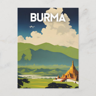 Birma Vintage Travel Poster Briefkaart