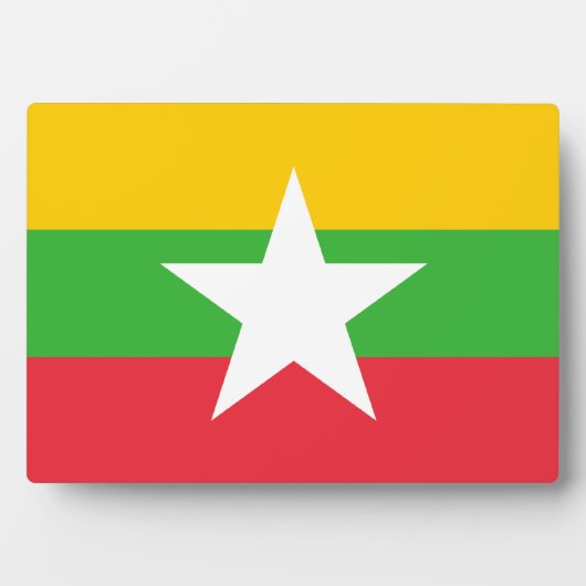 Birma vlag; Myanmar Fotoplaat (voorkant)