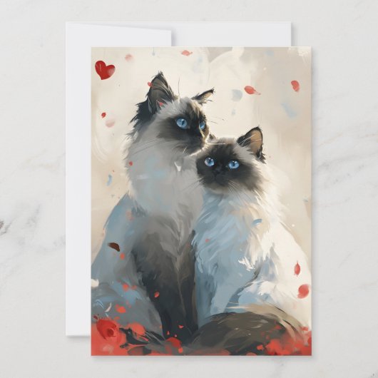 Birmaanse katten Valentijnsdag Feestdagenkaart (Voorkant)