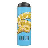 Birmaanse pythonslang cartoonillustratie thermosbeker (Voorkant)