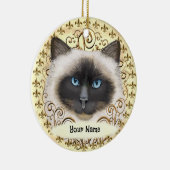 Birman Cat Fleur De Lis  Keramisch Ornament (Rechts)