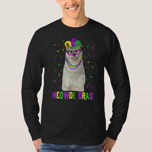 Birman Cat Meowdi Gras Mardi Gras Carnivals T-shirt (Voorkant)